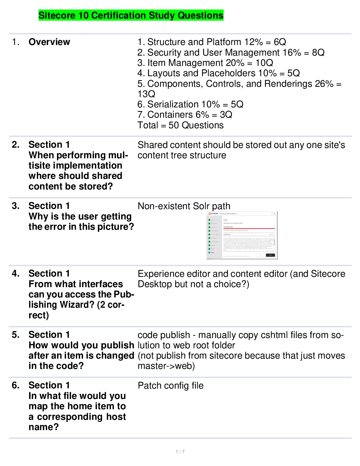 Preview image for Sitecore 10 Certification Study Questions And Answers
